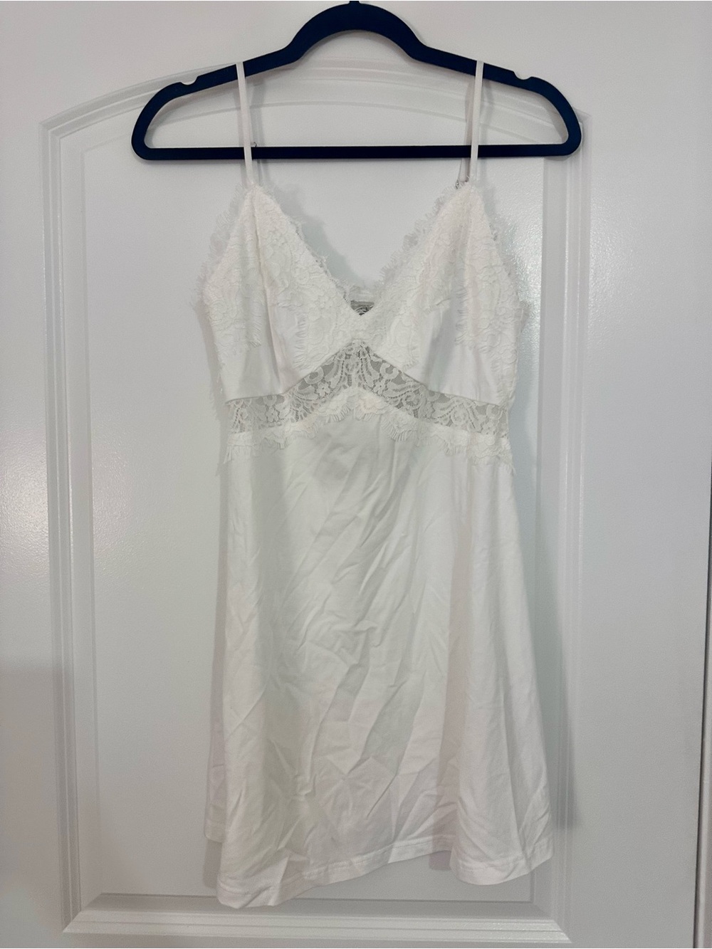 Lulu's White Lace Trim Slip Chemise